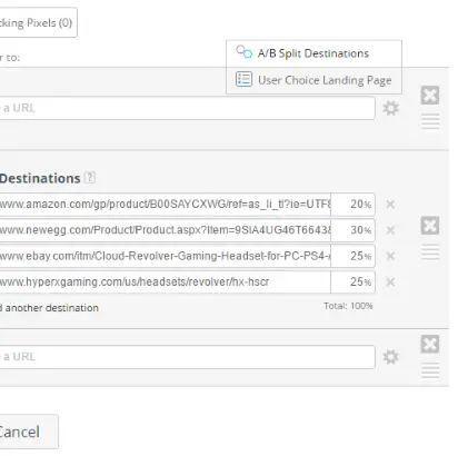 Geniuslink AB Testing